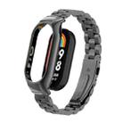 For Xiaomi Mi Band 8 Integrated Metal Case + Three-bead Watch Band(Black) - 1