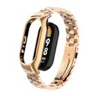 For Xiaomi Mi Band 8 Integrated Metal Case + Three-bead Watch Band(Rose Gold) - 1