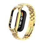 For Xiaomi Mi Band 8 Integrated Metal Case + Three-bead Watch Band(Gold) - 1