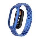 For Xiaomi Mi Band 8 Integrated Metal Case + Three-bead Watch Band(Blue) - 1