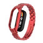For Xiaomi Mi Band 8 Integrated Metal Case + Three-bead Watch Band(Red) - 1