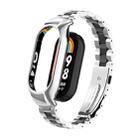 For Xiaomi Mi Band 8 Integrated Metal Case + Three-bead Watch Band(Silver+Black) - 1