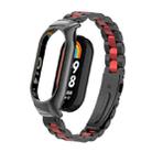 For Xiaomi Mi Band 8 Integrated Metal Case + Three-bead Watch Band(Black+Red) - 1