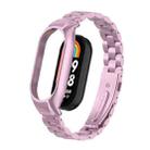 For Xiaomi Mi Band 8 Integrated Metal Case + Three-bead Watch Band(Rose Pink) - 1