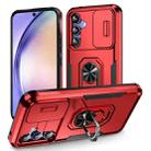 For Samsung Galaxy A54 5G Pioneer Armor Sliding Camshield Phone Case(Red) - 1