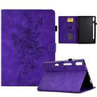 For Lenovo Tab P11 Pro Gen 2 Peony Butterfly Embossed Leather Tablet Case(Purple) - 1