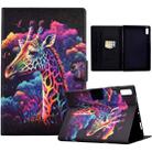 For Lenovo Tab M9 Coloured Drawing Leather Tablet Case(Giraffe) - 1