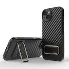 For iPhone 13 Wavy Textured Magsafe Magnetic Phone Case with Lens Film(Black) - 1