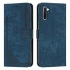 For Samsung Galaxy Note10 Skin Feel Stripe Pattern Leather Phone Case with Lanyard(Blue) - 2