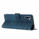 For Samsung Galaxy Note10 Skin Feel Stripe Pattern Leather Phone Case with Lanyard(Blue) - 3