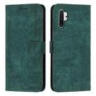For Samsung Galaxy Note10+ Skin Feel Stripe Pattern Leather Phone Case with Lanyard(Green) - 2