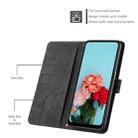 For Samsung Galaxy Note10+ Skin Feel Stripe Pattern Leather Phone Case with Lanyard(Black) - 4