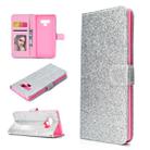 For Samsung Galaxy Note 9 Glitter Powder Horizontal Flip Leather Case with Card Slots & Holder & Photo Frame & Wallet(Silver) - 1