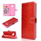 For Samsung Galaxy Note 9 Glitter Powder Horizontal Flip Leather Case with Card Slots & Holder & Photo Frame & Wallet(Red) - 1