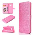 For Samsung Galaxy Note 9 Glitter Powder Horizontal Flip Leather Case with Card Slots & Holder & Photo Frame & Wallet(Pink) - 1