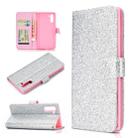 For Samsung Galaxy Note 10 Glitter Powder Horizontal Flip Leather Case with Card Slots & Holder & Photo Frame & Wallet(Silver) - 1