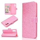 For Samsung Galaxy Note 10 Glitter Powder Horizontal Flip Leather Case with Card Slots & Holder & Photo Frame & Wallet(Pink) - 1