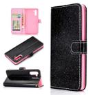 For Samsung Galaxy Note 10 Glitter Powder Horizontal Flip Leather Case with Card Slots & Holder & Photo Frame & Wallet(Black) - 1