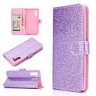 For Samsung Galaxy Note 10 Glitter Powder Horizontal Flip Leather Case with Card Slots & Holder & Photo Frame & Wallet(Purple) - 1