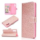 For Samsung Galaxy Note 10 Glitter Powder Horizontal Flip Leather Case with Card Slots & Holder & Photo Frame & Wallet(Rose Gold) - 1