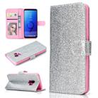 For Samsung Galaxy S9 Glitter Powder Horizontal Flip Leather Case with Card Slots & Holder & Photo Frame & Wallet(Silver) - 1