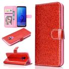 For Samsung Galaxy S9 Glitter Powder Horizontal Flip Leather Case with Card Slots & Holder & Photo Frame & Wallet(Red) - 1