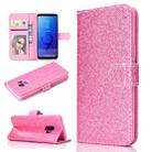 For Samsung Galaxy S9 Glitter Powder Horizontal Flip Leather Case with Card Slots & Holder & Photo Frame & Wallet(Pink) - 1