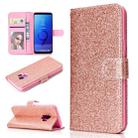 For Samsung Galaxy S9 Glitter Powder Horizontal Flip Leather Case with Card Slots & Holder & Photo Frame & Wallet(Rose Gold) - 1