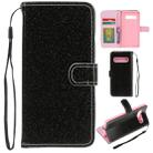 For Samsung Galaxy S10 Glitter Powder Horizontal Flip Leather Case with Card Slots & Holder & Photo Frame & Wallet(Black) - 1