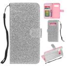 For Samsung Galaxy S10 Plus Glitter Powder Horizontal Flip Leather Case with Card Slots & Holder & Photo Frame & Wallet(Silver) - 1