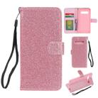 For Samsung Galaxy S10e Glitter Powder Horizontal Flip Leather Case with Card Slots & Holder & Photo Frame & Wallet(Pink) - 1