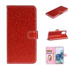 For Samsung Galaxy S20 Glitter Powder Horizontal Flip Leather Case with Card Slots & Holder & Photo Frame & Wallet(Red) - 1
