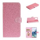 For Samsung Galaxy S20 Plus Glitter Powder Horizontal Flip Leather Case with Card Slots & Holder & Photo Frame & Wallet(Pink) - 1