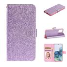 For Samsung Galaxy S20 Plus Glitter Powder Horizontal Flip Leather Case with Card Slots & Holder & Photo Frame & Wallet(Purple) - 1