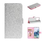 For Samsung Galaxy S20 Ultra Glitter Powder Horizontal Flip Leather Case with Card Slots & Holder & Photo Frame & Wallet(Silver) - 1