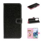 For Samsung Galaxy S20 Ultra Glitter Powder Horizontal Flip Leather Case with Card Slots & Holder & Photo Frame & Wallet(Black) - 1