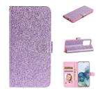 For Samsung Galaxy S20 Ultra Glitter Powder Horizontal Flip Leather Case with Card Slots & Holder & Photo Frame & Wallet(Purple) - 1