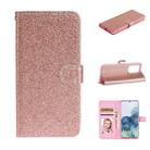 For Samsung Galaxy S20 Ultra Glitter Powder Horizontal Flip Leather Case with Card Slots & Holder & Photo Frame & Wallet(Rose Gold) - 1