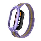 For Xiaomi Mi Band 8 Integrated Metal Case + Milanese Magnetic Watch Band(Purple+Gold) - 1
