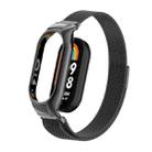 For Xiaomi Mi Band 8 Integrated Metal Case + Milanese Magnetic Watch Band(Black) - 1