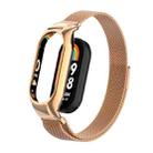 For Xiaomi Mi Band 8 Integrated Metal Case + Milanese Magnetic Watch Band(Rose Gold) - 1