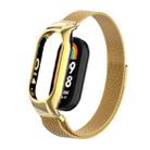 For Xiaomi Mi Band 8 Integrated Metal Case + Milanese Magnetic Watch Band(Gold) - 1