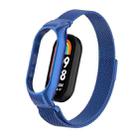 For Xiaomi Mi Band 8 Integrated Metal Case + Milanese Magnetic Watch Band(Blue) - 1