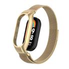 For Xiaomi Mi Band 8 Integrated Metal Case + Milanese Magnetic Watch Band(Retro Gold) - 1