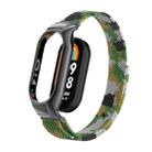For Xiaomi Mi Band 8 Integrated Metal Case + Milanese Magnetic Watch Band(Army Green) - 1
