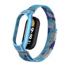 For Xiaomi Mi Band 8 Integrated Metal Case + Milanese Magnetic Watch Band(Camouflage Blue) - 1