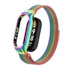 For Xiaomi Mi Band 8 Integrated Metal Case + Milanese Magnetic Watch Band(Rainbow Bars) - 1