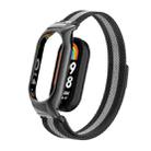 For Xiaomi Mi Band 8 Integrated Metal Case + Milanese Magnetic Watch Band(Black+Silver) - 1