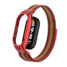 For Xiaomi Mi Band 8 Integrated Metal Case + Milanese Magnetic Watch Band(Red+Gold) - 1