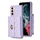 For Samsung Galaxy S21+ 5G Horizontal Metal Buckle Wallet Rhombic Leather Phone Case(Purple) - 1